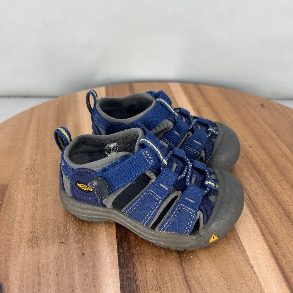 KEEN Seacamp II CNX Size 5 Toddler Boys Blue Yellow Athletic Water Sandals